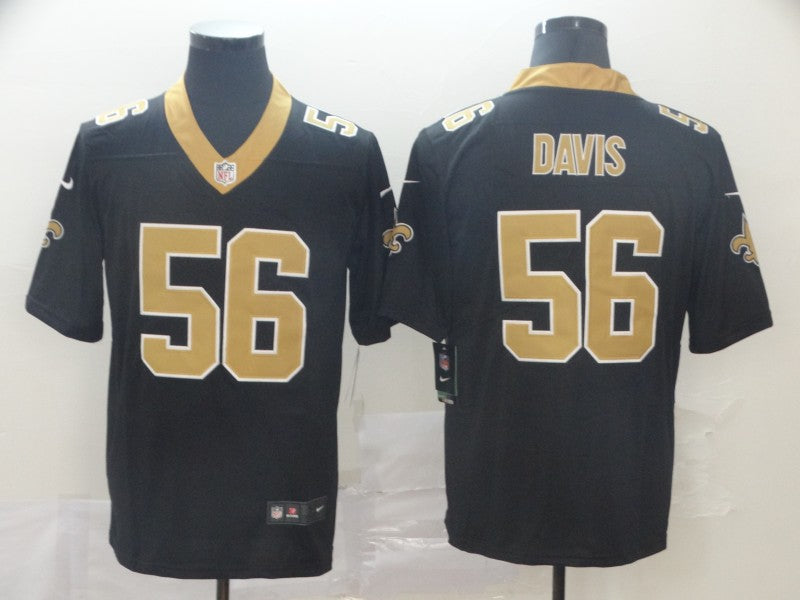 Men's New Orleans Saints Demario Davis #56 Black Game Jersey1