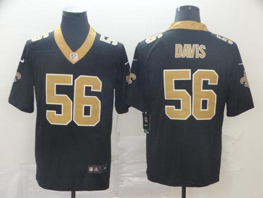 Men's New Orleans Saints Demario Davis #56 Black Game Jersey1