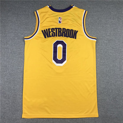 Men's Los Angeles Lakers Russell Westbrook Gold 2020/21 Fast Break Player Jersey1