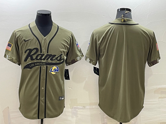 Men's Los Angeles Rams Olive 2022 Salute To Service Limited Blank Jersey1