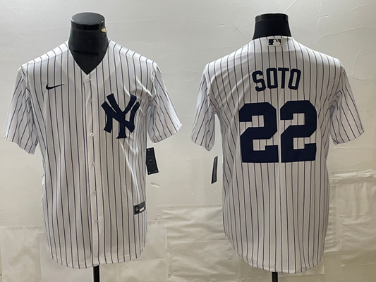 Men's New York Yankees Juan Soto #22 White Home Replica Player Jersey1