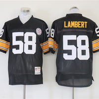 Men's Pittsburgh Steelers Jack Lambert Mitchell & Ness Black Legacy Replica Jersey1
