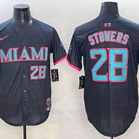 Men's Miami Marlins Kyle Stowers #28 Black 2025 City Connect Limited Jersey