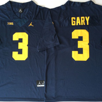 Men's Michigan Wolverines Rashan Gary #3 Navy Alumni Player Game Jersey