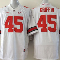 Men's Ohio State Buckeyes Archie Griffin #45 White Player Game Jersey