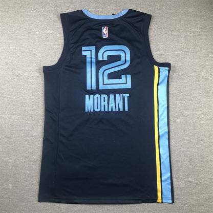 Men's Memphis Grizzlies Ja Morant #12 Navy Fast Break Replica Jersey1