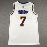 Men's Los Angeles Lakers Carmelo Anthony #7 White Fast Break Replica Jersey1