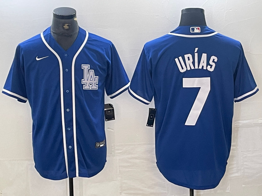 Men's Los Angeles Dodgers Julio Urias #7 Blue Limited Player Jersey1