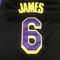 Men's Los Angeles Lakers LeBron James 2020/21 Black Swingman Player Jersey1