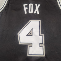 Men's San Antonio Spurs De'Aaron Fox #4 Black Swingman Jersey1 - Icon Edition