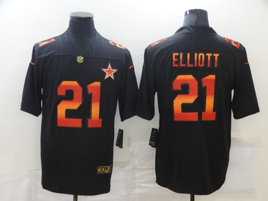 Men's Dallas Cowboys #21 Ezekiel Elliott Black Game Jersey1