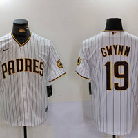 Men's San Diego Padres #19 Tony Gwynn White Stitched Jersey1