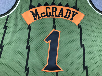 Men's Toronto Raptors Tracy McGrady #1 Army Green 1998-99 Hardwood Classics Swingman Jersey1
