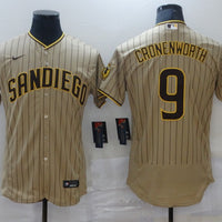 Men's San Diego Padres Jake Cronenworth #9 Khaki Stitched Jersey1