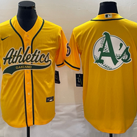 Men's Oakland Athletics Gold Replica Team Jersey1 Joint Edition