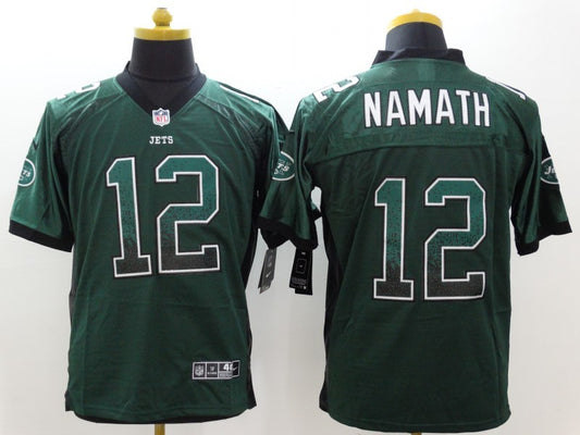 Men's New York Jets Joe Namath #12 Green Game Player Jersey1