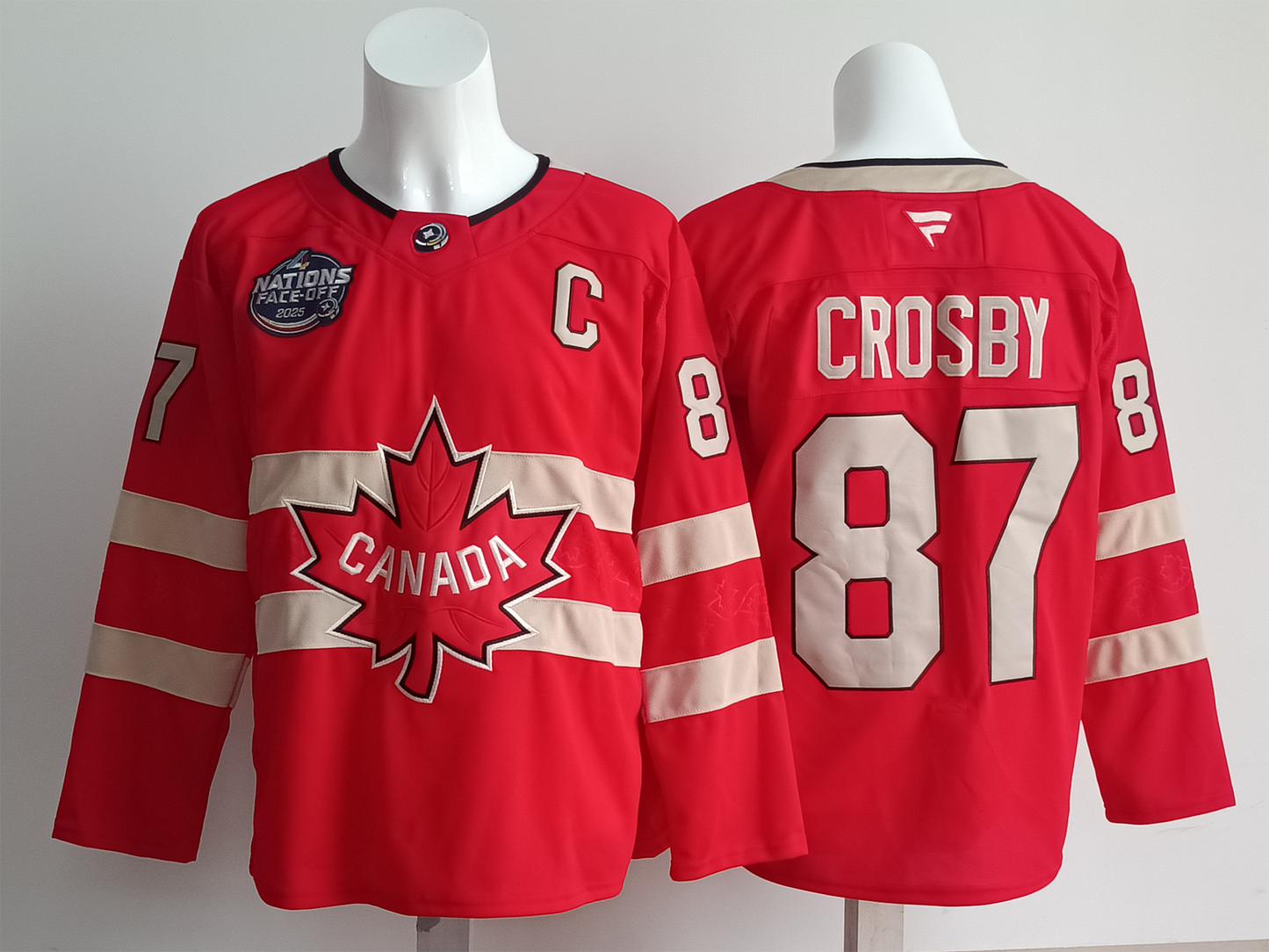 Men's Canada 2025 4 Nations Face-Off Sidney Crosby #87 Red Player Jersey