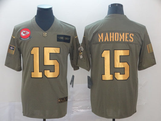 Men's Kansas City Chiefs Patrick Mahomes Brown Game Player Jersey1