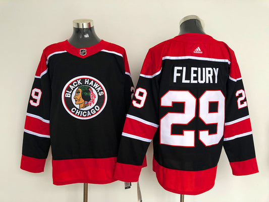 Men's Chicago Blackhawks Marc Andre Fleury #29 Black Breakaway Jersey1