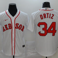 Men's Boston Red Sox David Ortiz #34 White Replica Baseball Jersey1