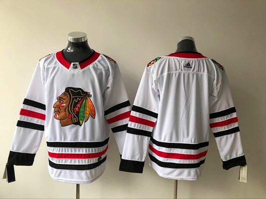 Men's Chicago Blackhawks White Away Authentic Blank Jersey1