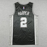 Men's San Antonio Spurs Dylan Harper #2 Black Swingman Jersey - Icon Edition