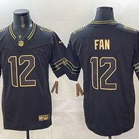 Men's Seattle Seahawks 12s #12 Black Game Player Jersey