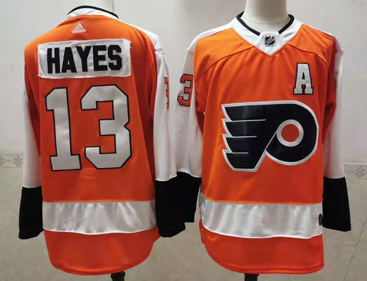 Men's Philadelphia Flyers Kevin Hayes #13 Orange Player Jersey1