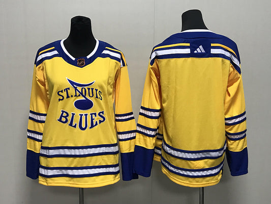 Men's St. Louis Blues Yellow Reverse Retro 2.0 Authentic Blank Jersey1