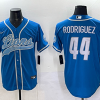Men's Detroit Lions Malcolm Rodriguez #44 Blue Game Jersey
