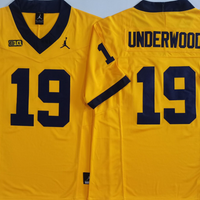 Men's Michigan Wolverines Bryce Underwood#19 Yellow Player Jersey