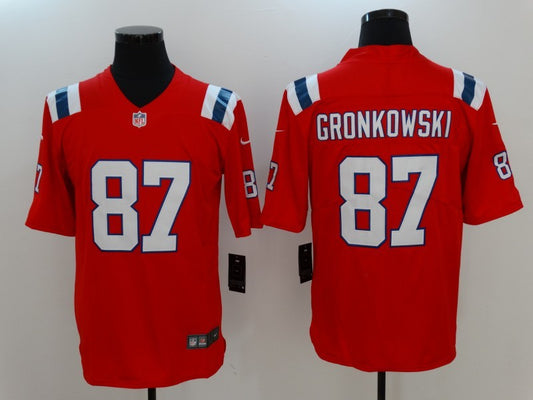 Men's New England Patriots Rob Gronkowski #87 Red Game Jersey1