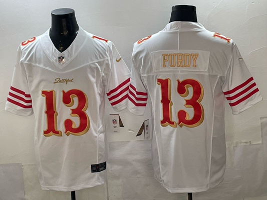 Men's San Francisco 49ers Brock Purdy #13 White 2025 Rivalries Collection Game Jersey