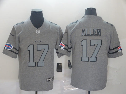 Men's Buffalo Bills Josh Allen #17 Gray Game Jersey1
