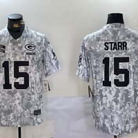 Men's Green Bay Packers Bart Starr #15 Arctic Camo 2024 Salute to Service Limited Jersey1