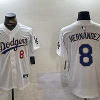 Men's Los Angeles Dodgers Enrique Hernandez #8 White Replica Game Jersey1