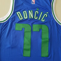 Men's Dallas Mavericks Luka Doncic #77 Blue Classics Swingman Jersey1