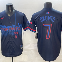 Men's Toronto Blue Jays Kazuma Okamoto #7 Black 2024 City Connect Limited Player Jersey
