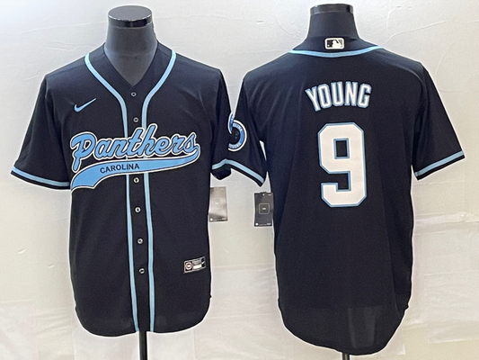 Men's Carolina Panthers Bryce Young #9 Black Game Jersey1 Joint Edition