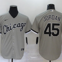 Men's Chicago White Sox Michael Jordan #45 Gray Replica Baseball Jersey1
