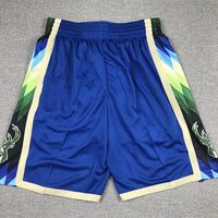 Men's Milwaukee Bucks 2022/23 Blue City Edition Basketball Shorts1