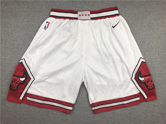 Men's Chicago Bulls White Basketball Shorts1