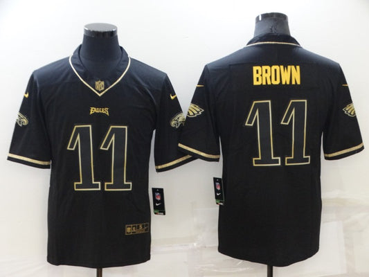 Men's Philadelphia Eagles A.J. Brown #11 Black Game Player Jersey1