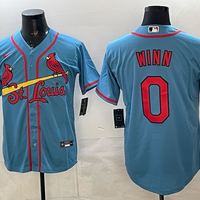 Men's St. Louis Cardinals Masyn Winn #0 Light Blue Alternate Replica Jersey