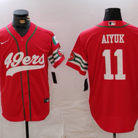 Men's San Francisco 49ers Brandon Aiyuk #11 Scarlet Player Game Jersey1