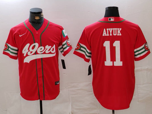 Men's San Francisco 49ers Brandon Aiyuk #11 Scarlet Player Game Jersey1