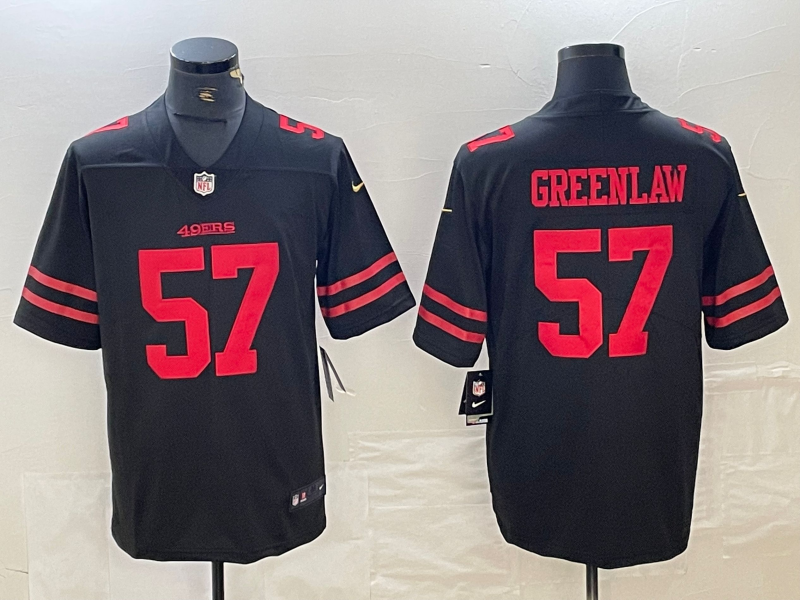 Men's San Francisco 49ers Dre Greenlaw #57 Black Game Player Jersey2