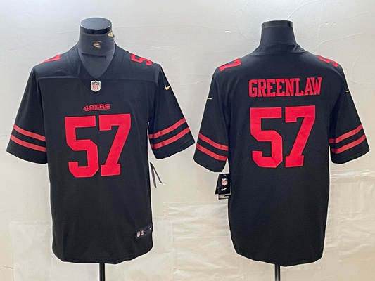 Men's San Francisco 49ers Dre Greenlaw #57 Black Game Player Jersey2