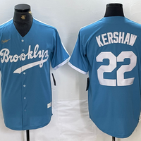 Men's Los Angeles Dodgers Clayton Kershaw #22 Light Blue Alternate Cooperstown Collection Player Jersey1