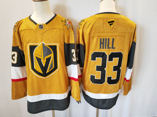 Men's Vegas Golden Knights Adin Hill #33 Gold Home Breakaway Jersey1